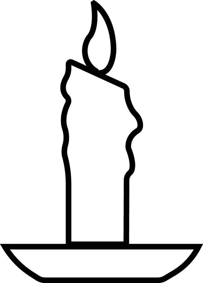 Candle in holder icon in line style. isolated on represent the traditions and symbol of the Easter season Candles in candlesticks burning Candlelight flame vector for apps, web