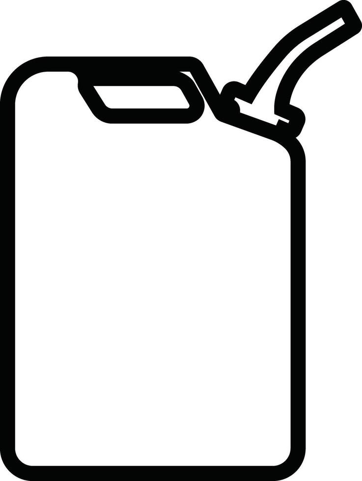 Jerrycan, canister icon in line style pictogram isolated on petrol, gasoline, fuel or oil can symbol. black diesel plastic empty water canister vector for apps, website
