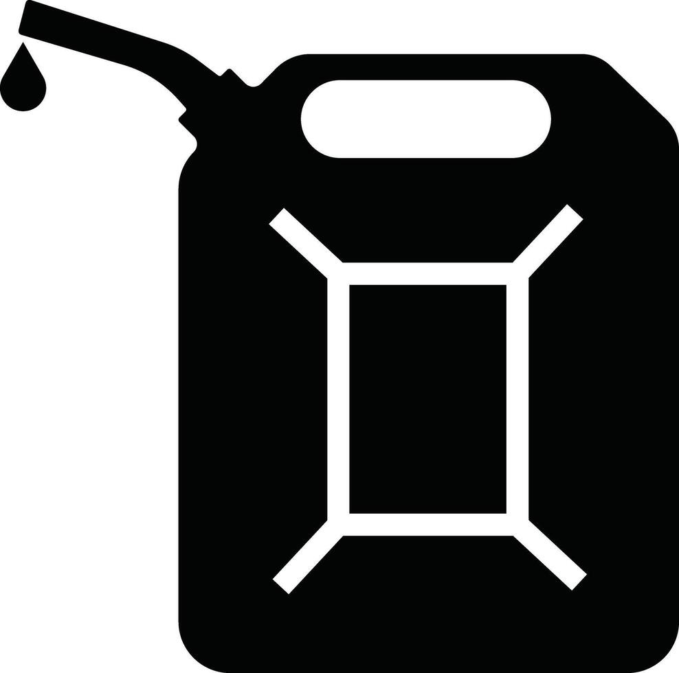 Jerry puede, frasco icono en plano estilo pictograma aislado en gasolina, gasolina, combustible o petróleo lata símbolo. negro diesel el plastico vacío agua frasco vector para aplicaciones, sitio web