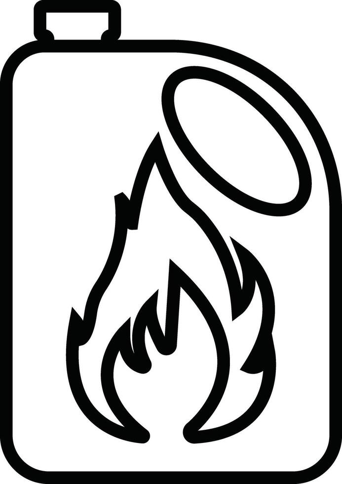 Jerrycan, canister icon in line style pictogram isolated on petrol, gasoline, fuel or oil can symbol. black diesel plastic empty water canister vector for apps, website