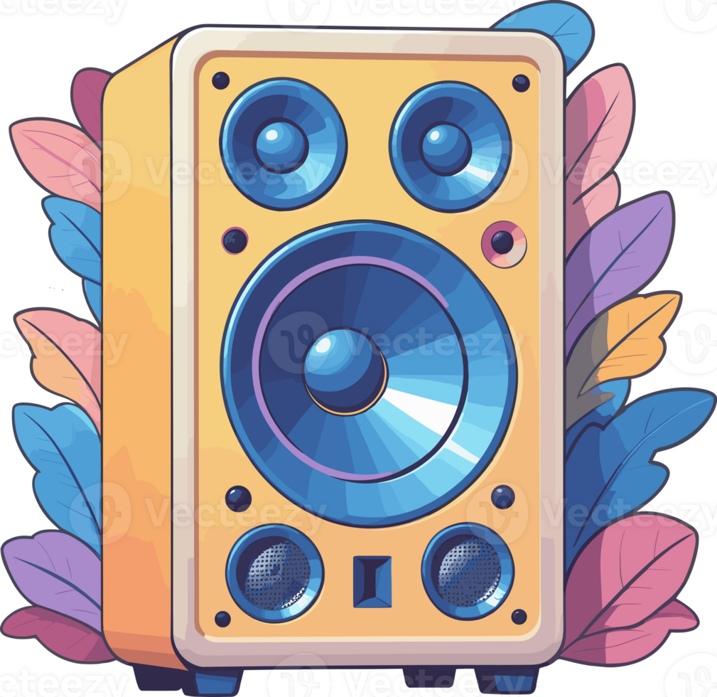 AI generated Isolated speaker illustration on transparent background png, music design element clipart png