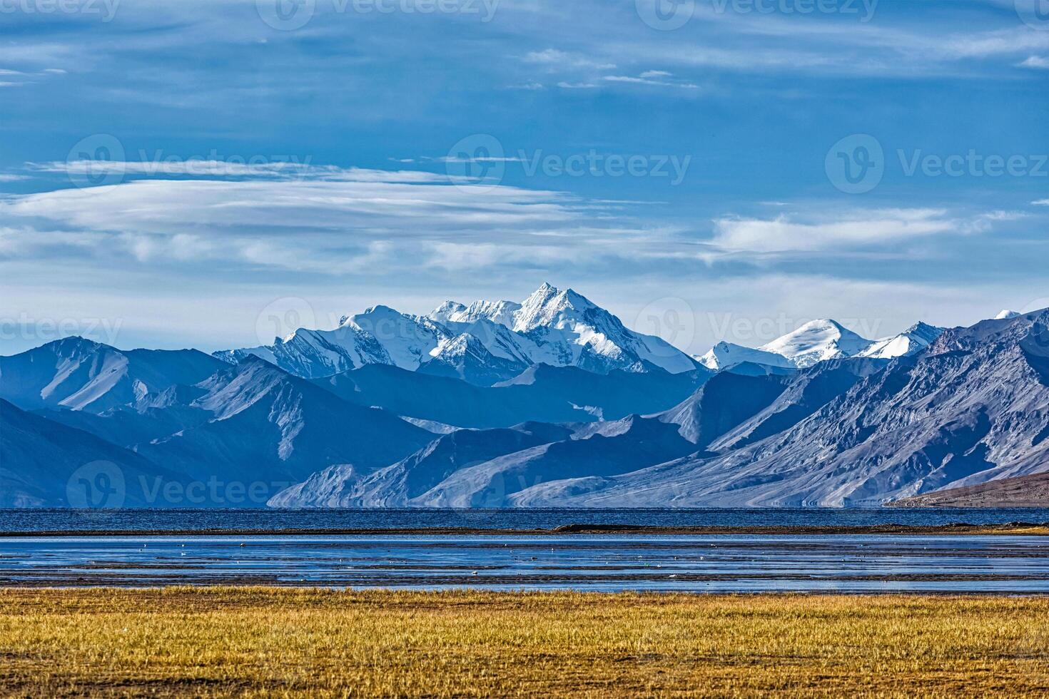 Himalayan lake Tso Moriri in Himalayas, Ladakh photo