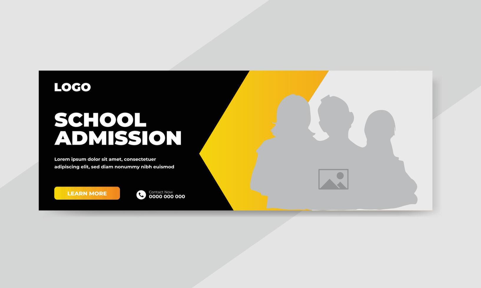 plantilla de banner de publicación de redes sociales de promoción de admisión de regreso a la escuela vector