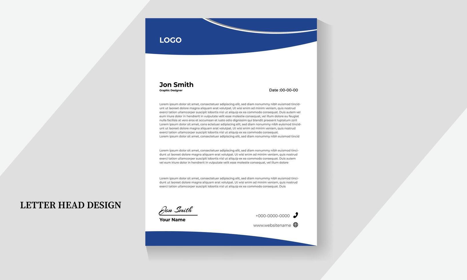 corporate modern letterhead design template vector