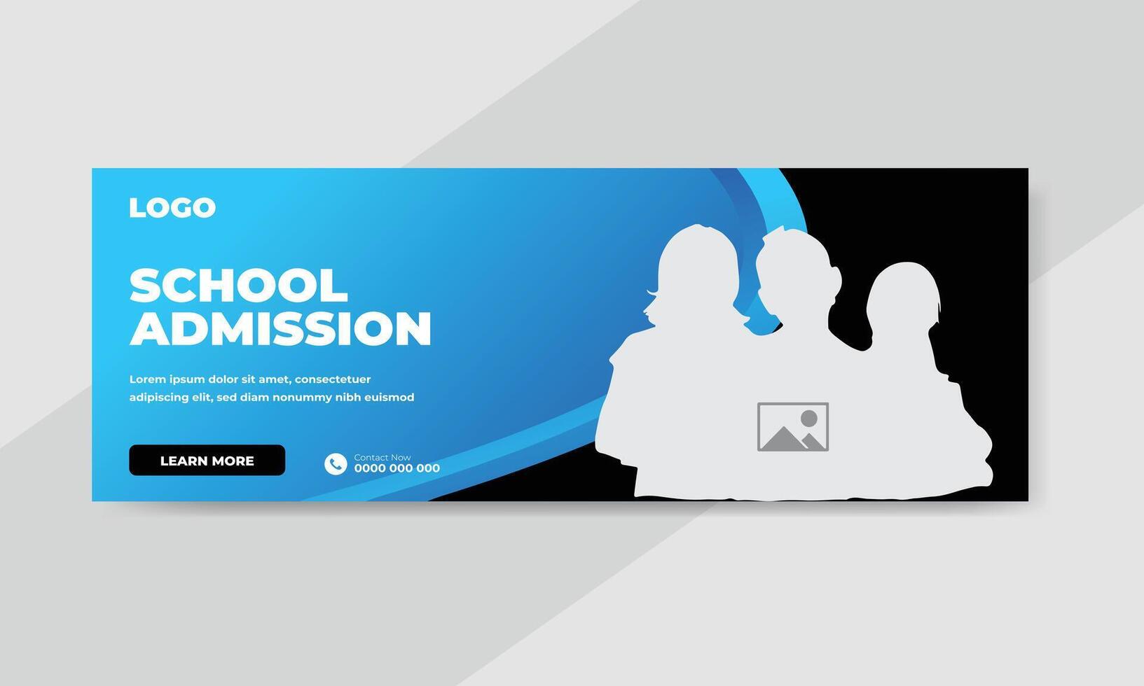 plantilla de banner de publicación de redes sociales de promoción de admisión de regreso a la escuela vector