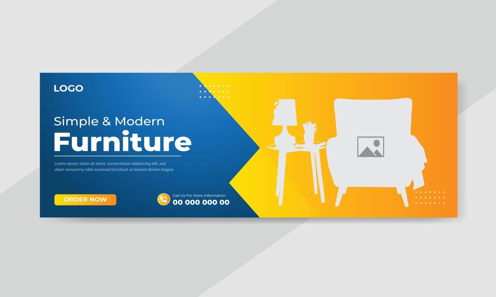 Furniture sale social media feed or post cover design vector