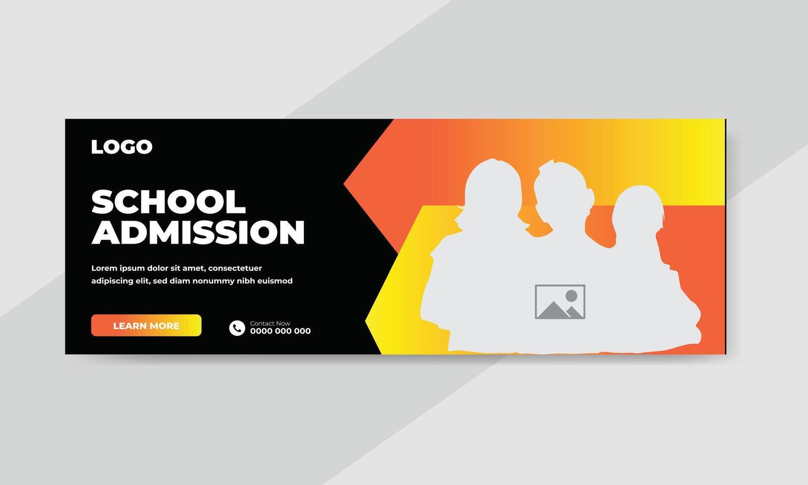 plantilla de banner de publicación de redes sociales de promoción de admisión de regreso a la escuela vector