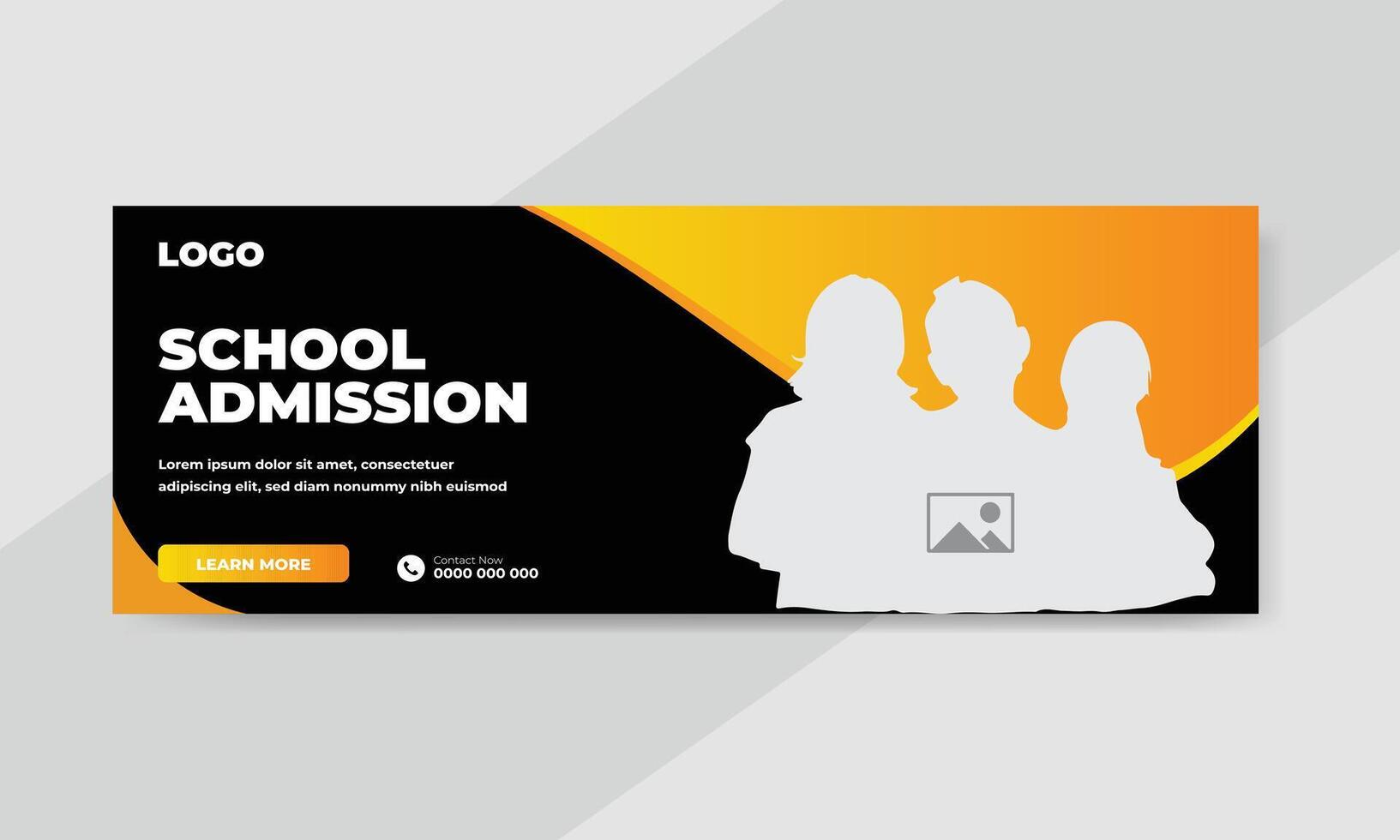 Back to school admission promotion social media post banner template vector