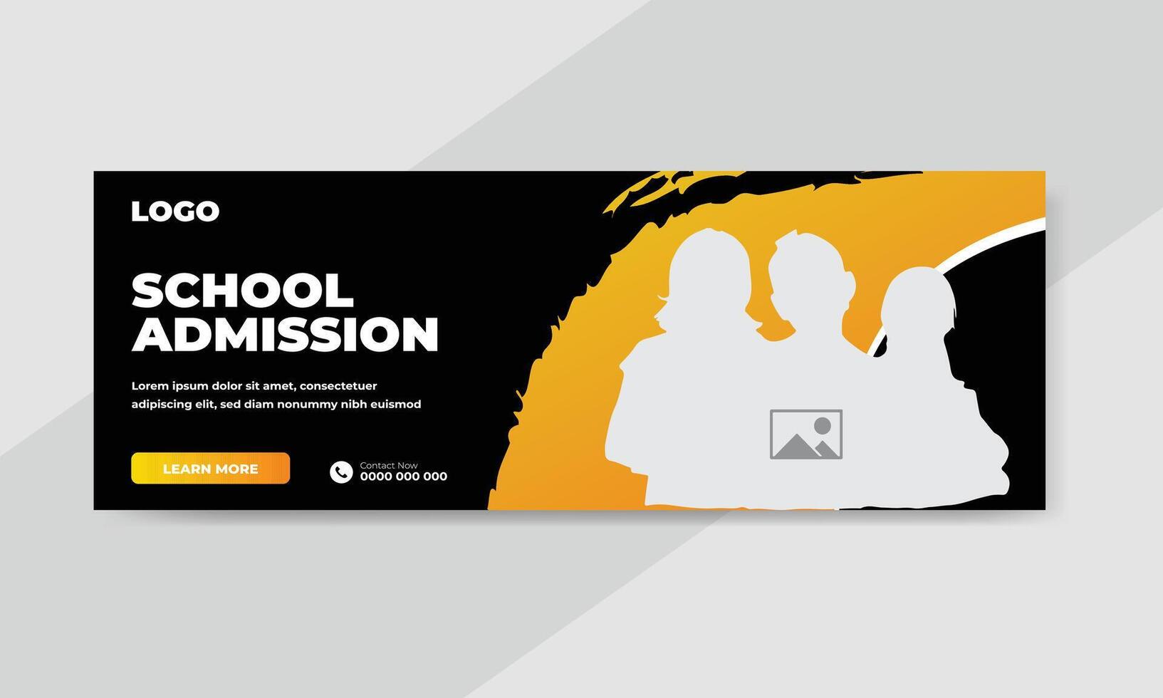 plantilla de banner de publicación de redes sociales de promoción de admisión de regreso a la escuela vector