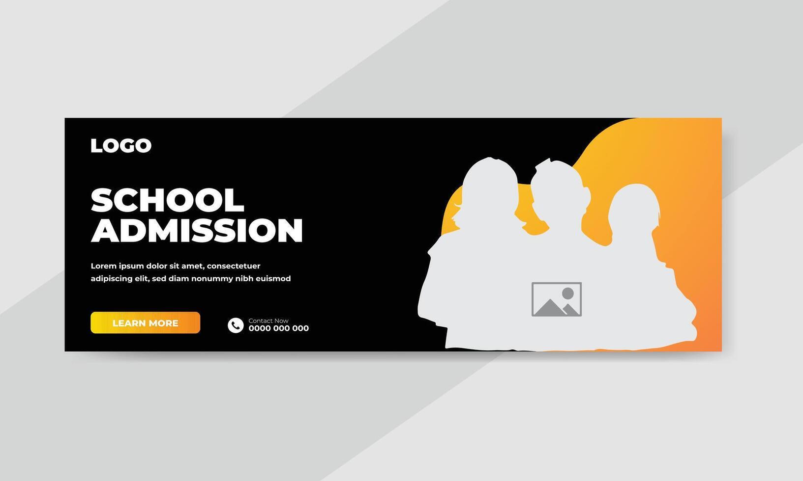 plantilla de banner de publicación de redes sociales de promoción de admisión de regreso a la escuela vector