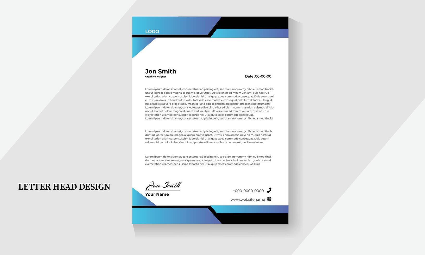 corporate modern letterhead design template vector