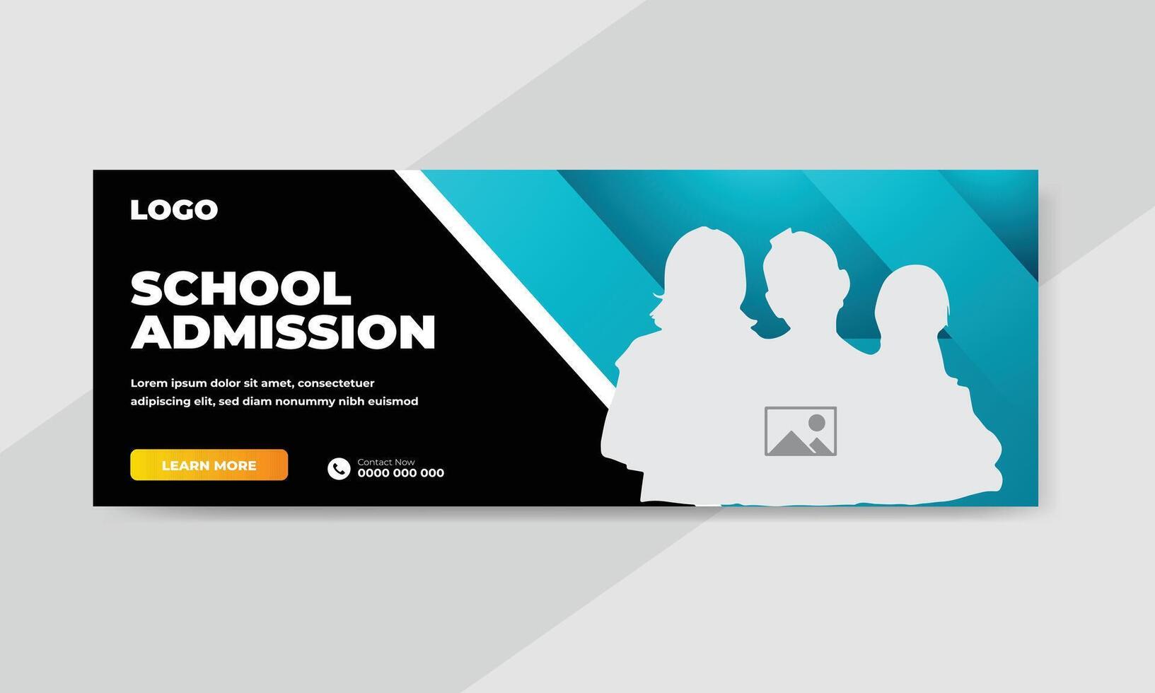 Back to school admission promotion social media post banner template vector