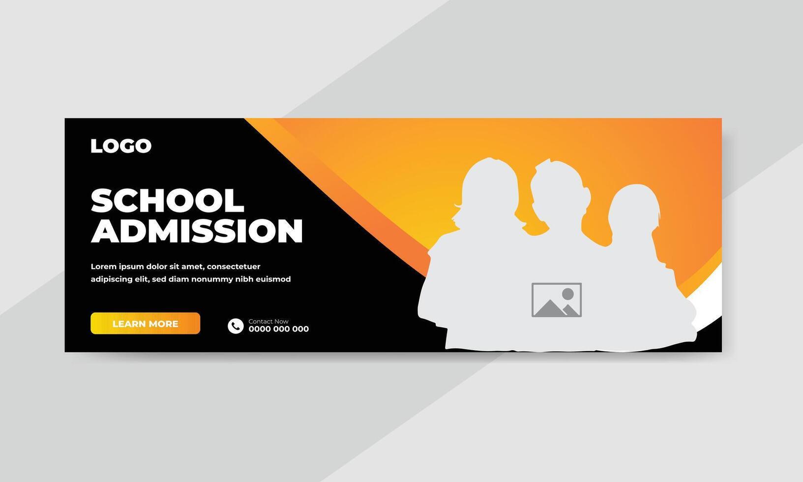 Back to school admission promotion social media post banner template vector