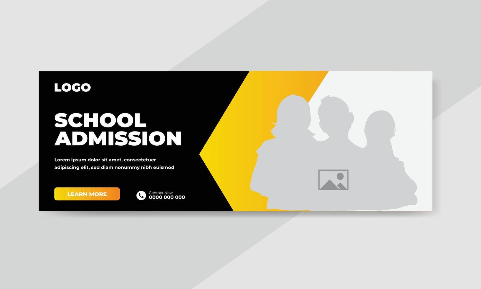 Back to school admission promotion social media post banner template vector