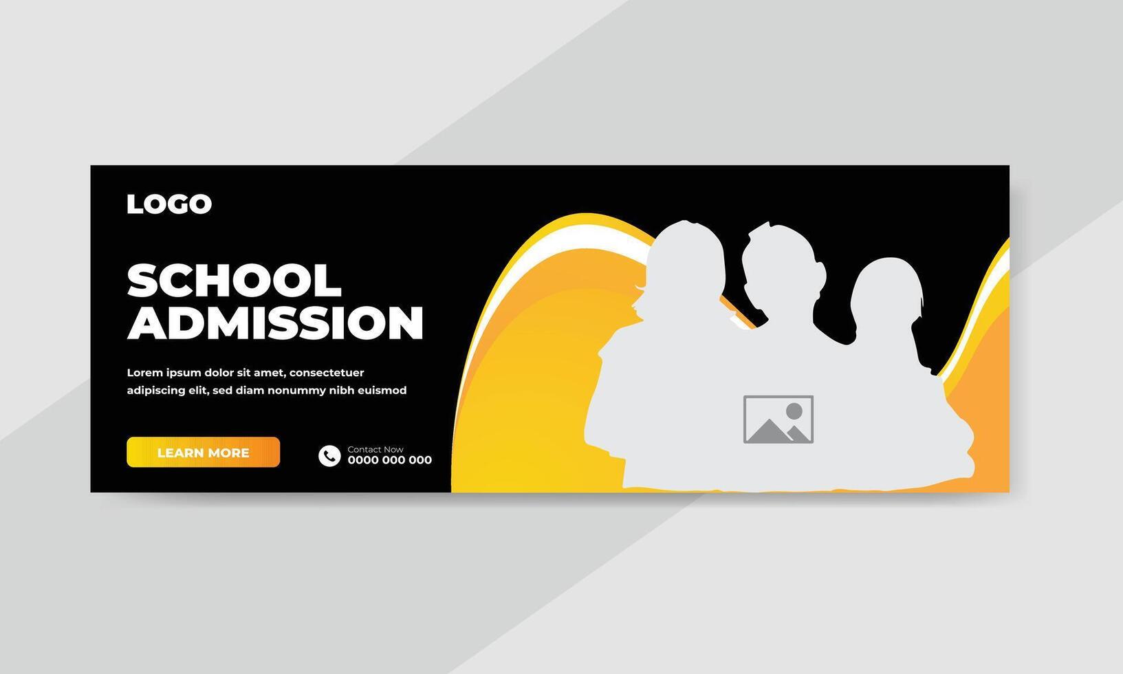 plantilla de banner de publicación de redes sociales de promoción de admisión de regreso a la escuela vector