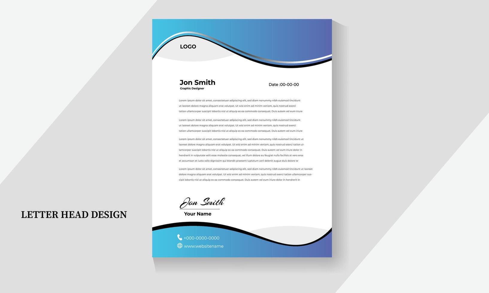 corporate modern letterhead design template vector