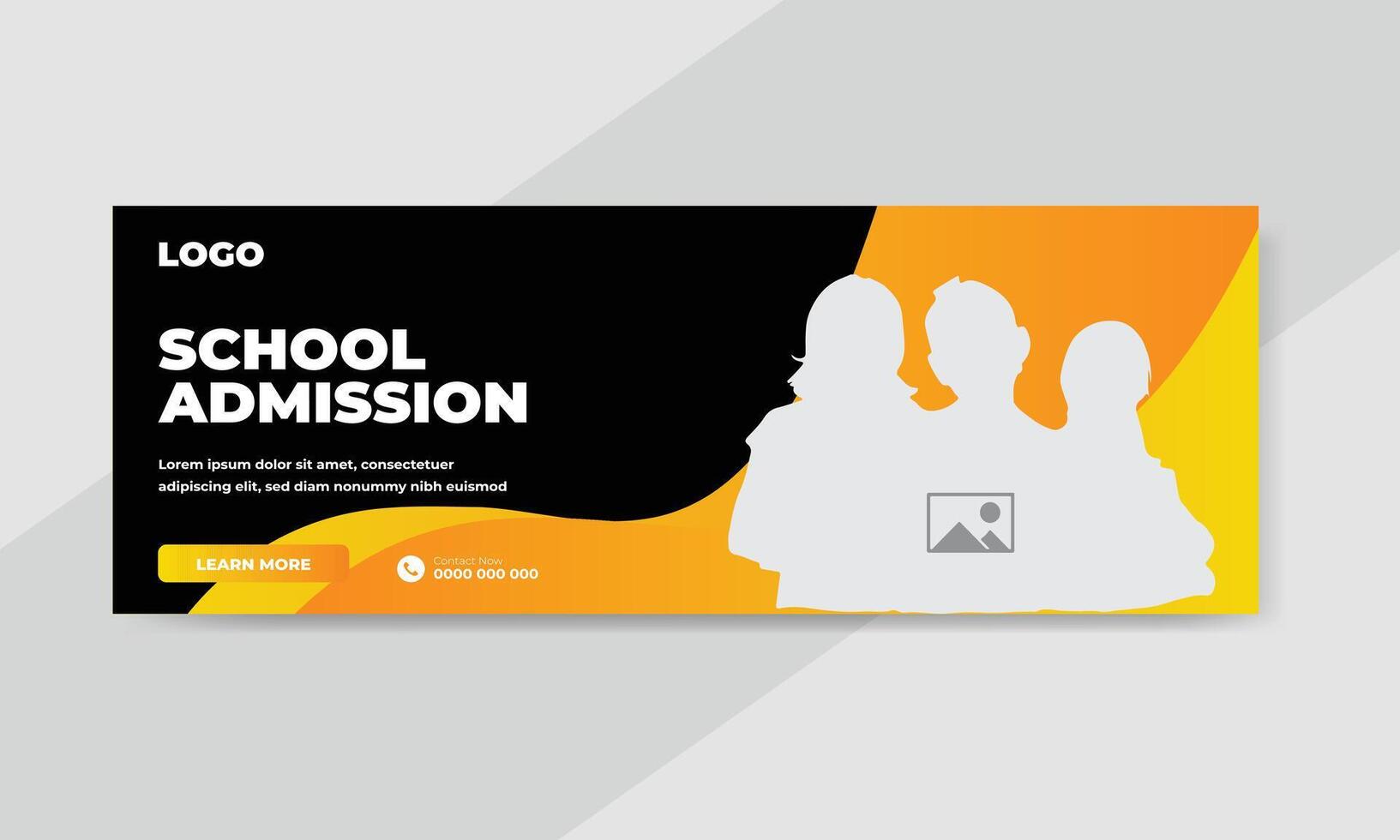 plantilla de banner de publicación de redes sociales de promoción de admisión de regreso a la escuela vector