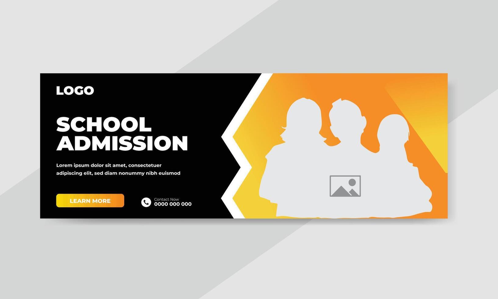 plantilla de banner de publicación de redes sociales de promoción de admisión de regreso a la escuela vector