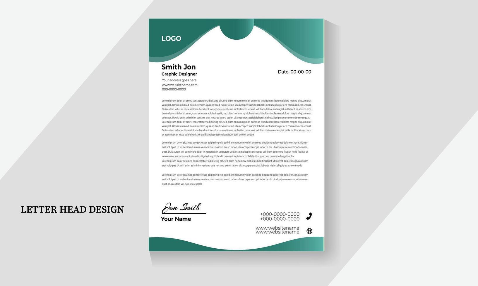 corporate modern letterhead design template vector