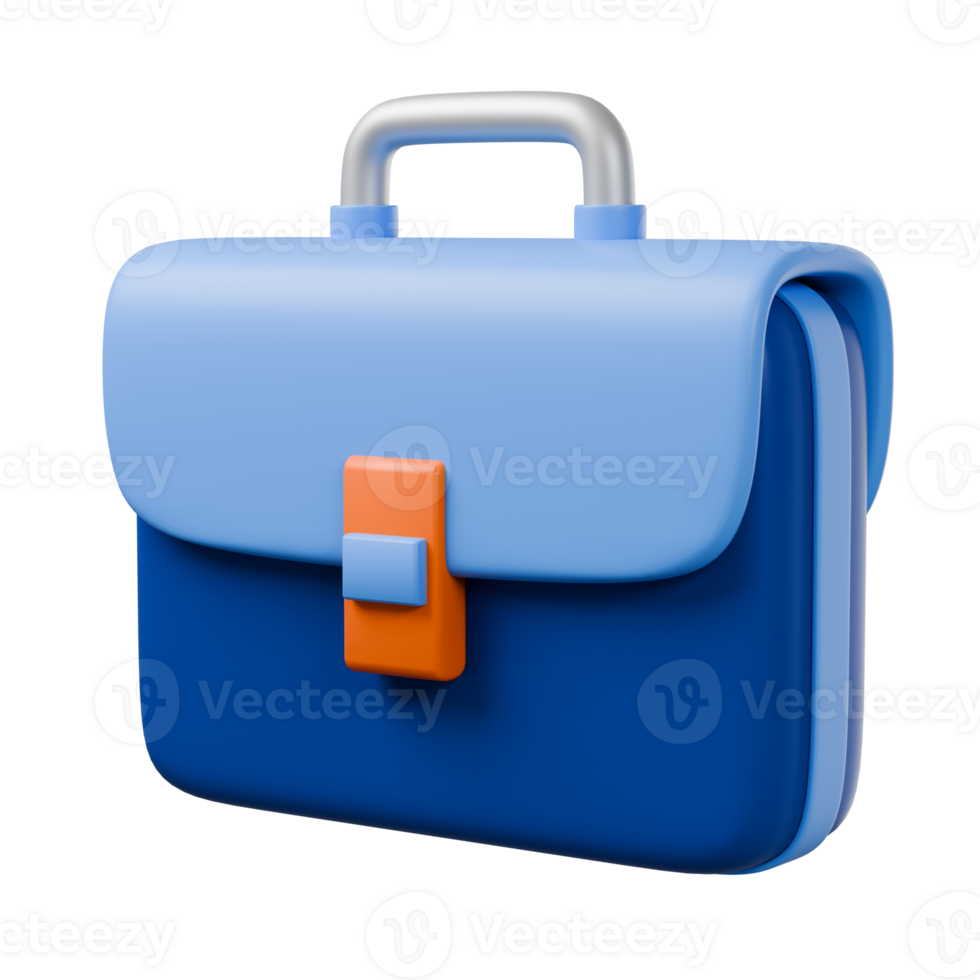 Business bag isolated on transparent. 3d render png