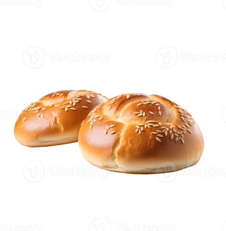AI generated Fresh baked wheat bun isolated png