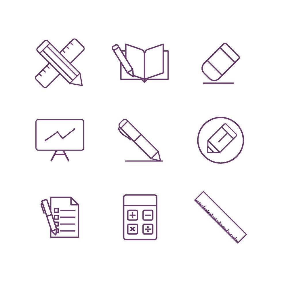 Stationery icon set vector design templates simple and modern concept