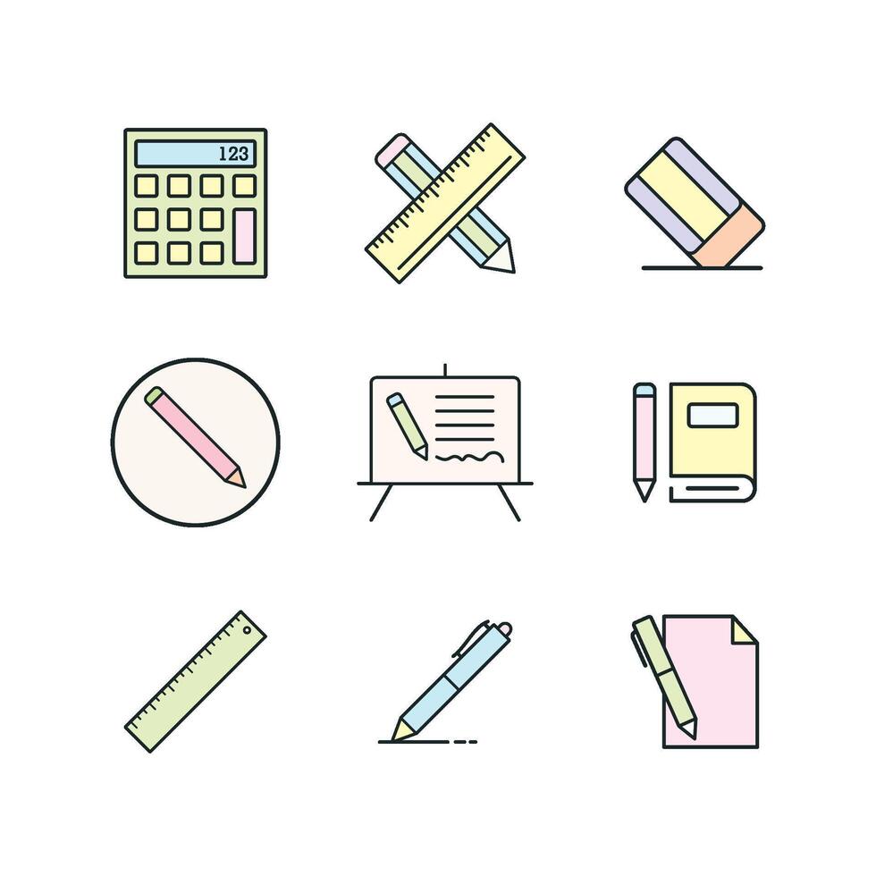 Stationery icon set vector design templates simple and modern concept