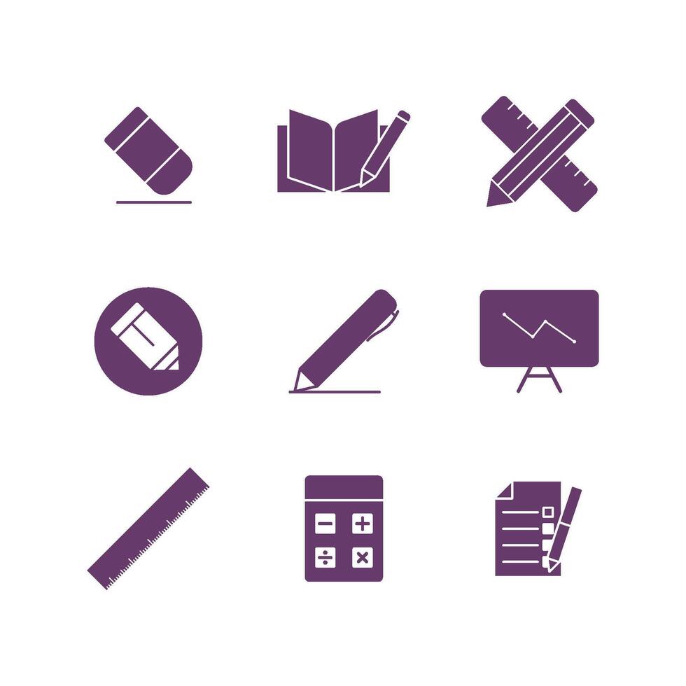 Stationery icon set vector design templates simple and modern concept