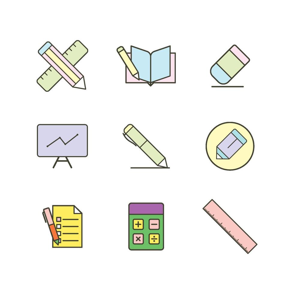 Stationery icon set vector design templates simple and modern concept