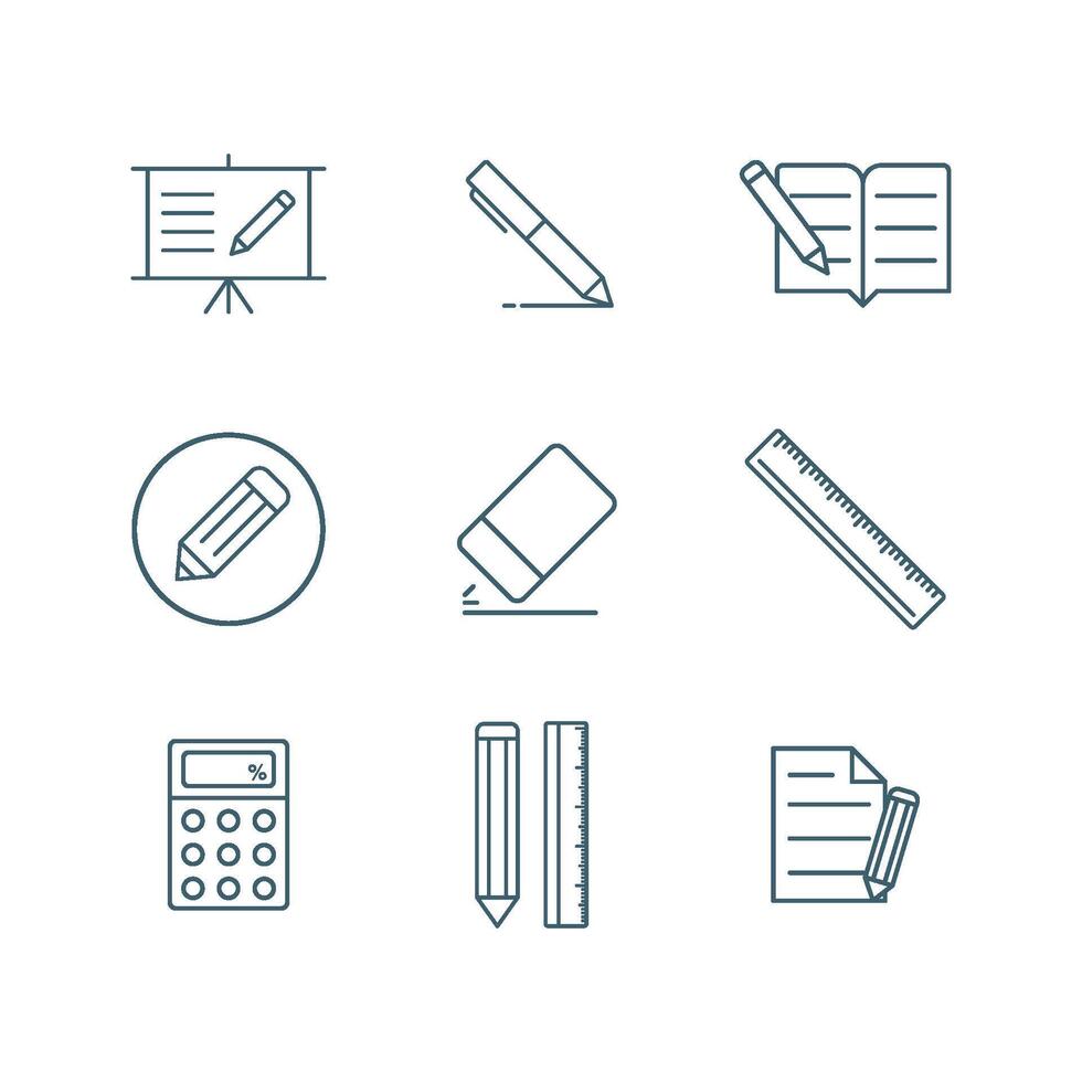 Stationery icon set vector design templates simple and modern concept