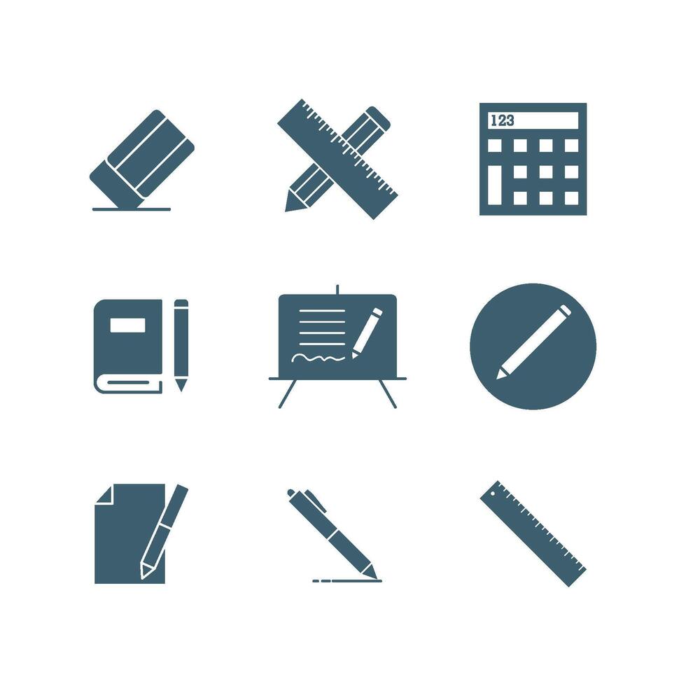 Stationery icon set vector design templates simple and modern concept