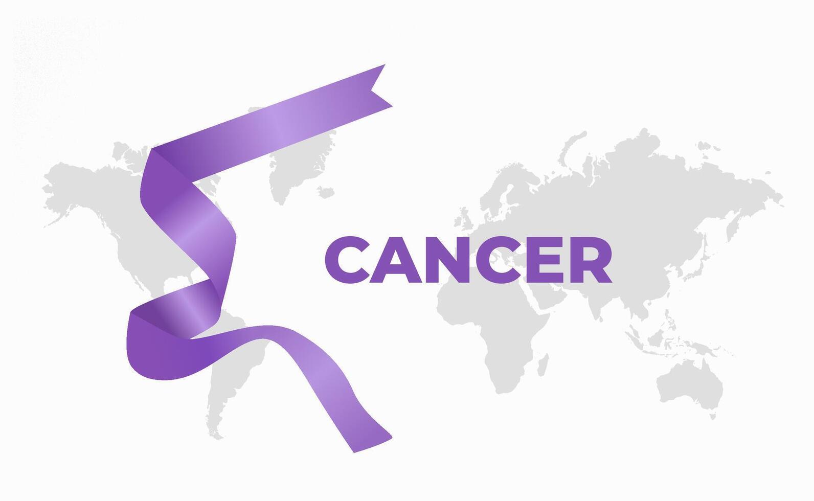 ribbon of world cancer day vector illustration design. Flat design