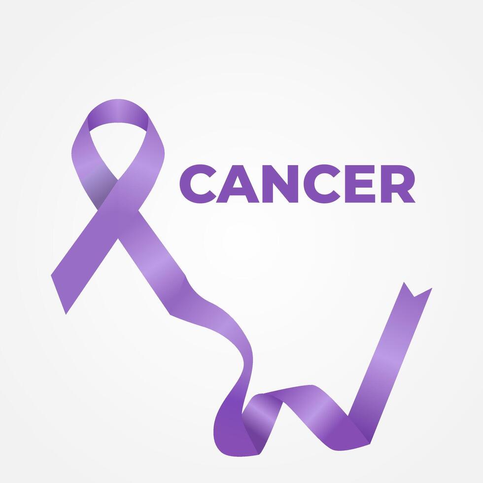 ribbon of world cancer day vector illustration design. Flat design