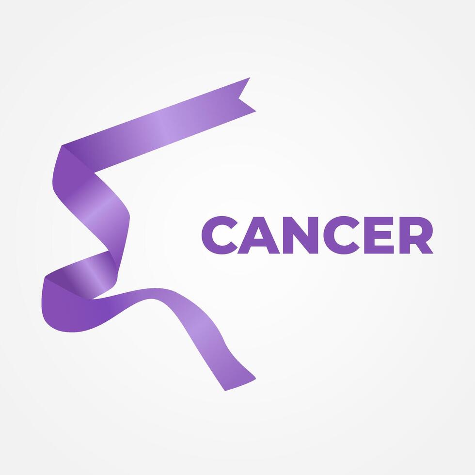 ribbon of world cancer day vector illustration design. Flat design