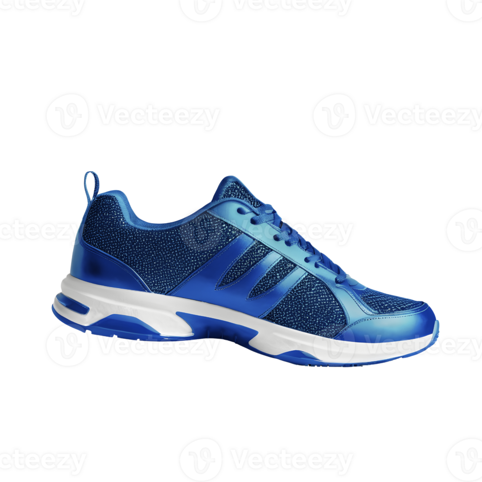 AI generated Blue sport sneakers shoes isolated png