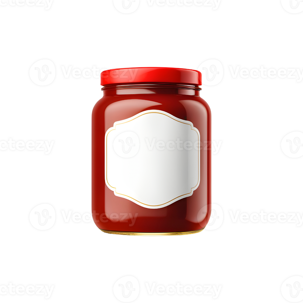 AI generated Empty mockup of tomato sauce jar isolated png
