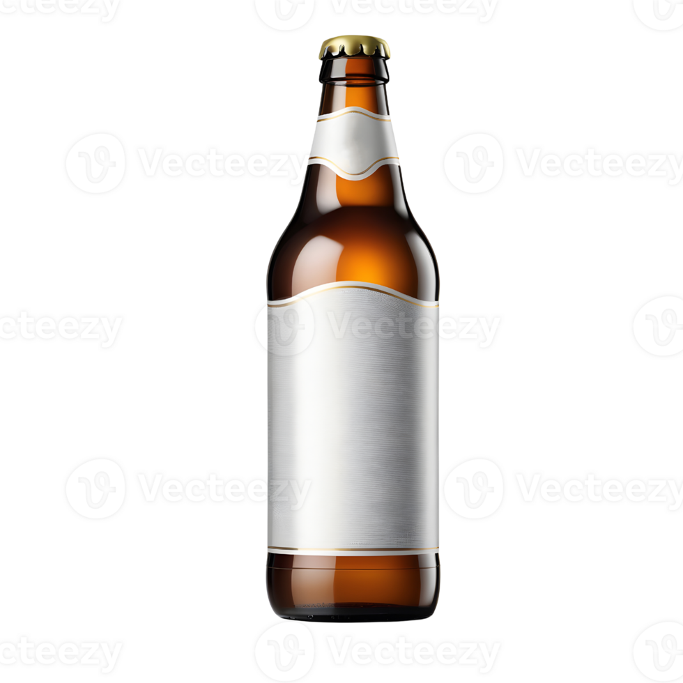 ai generado cerveza botella Bosquejo, blanco etiqueta png