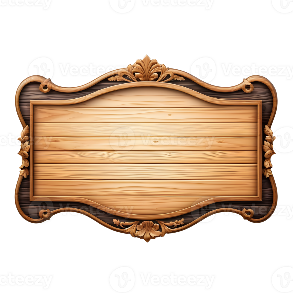 ai gegenereerd langwerpig decoratief houten uithangbord geïsoleerd png