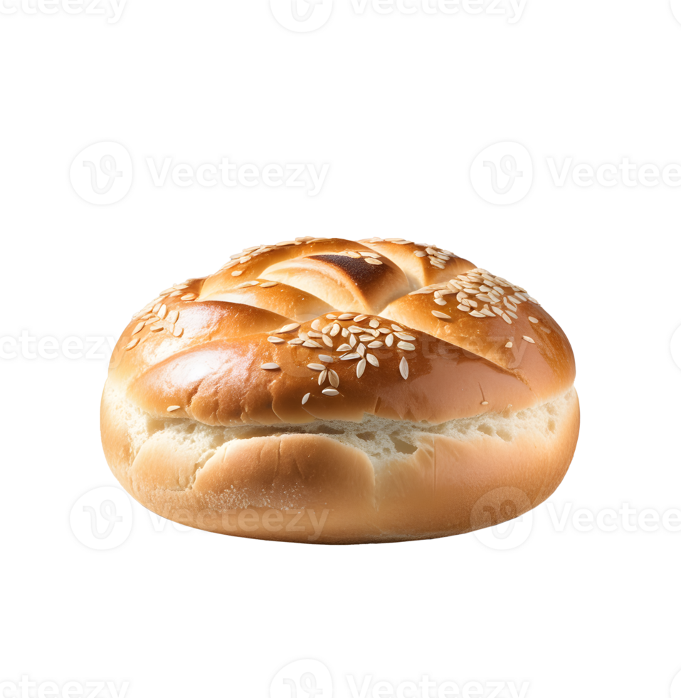 AI generated Fresh baked wheat bun isolated png