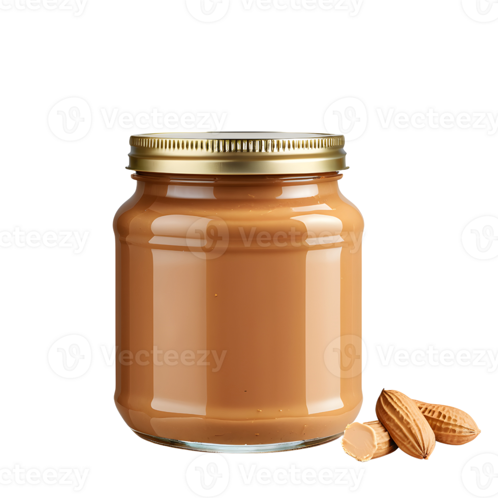 AI generated Jar of peanut butter isolated png