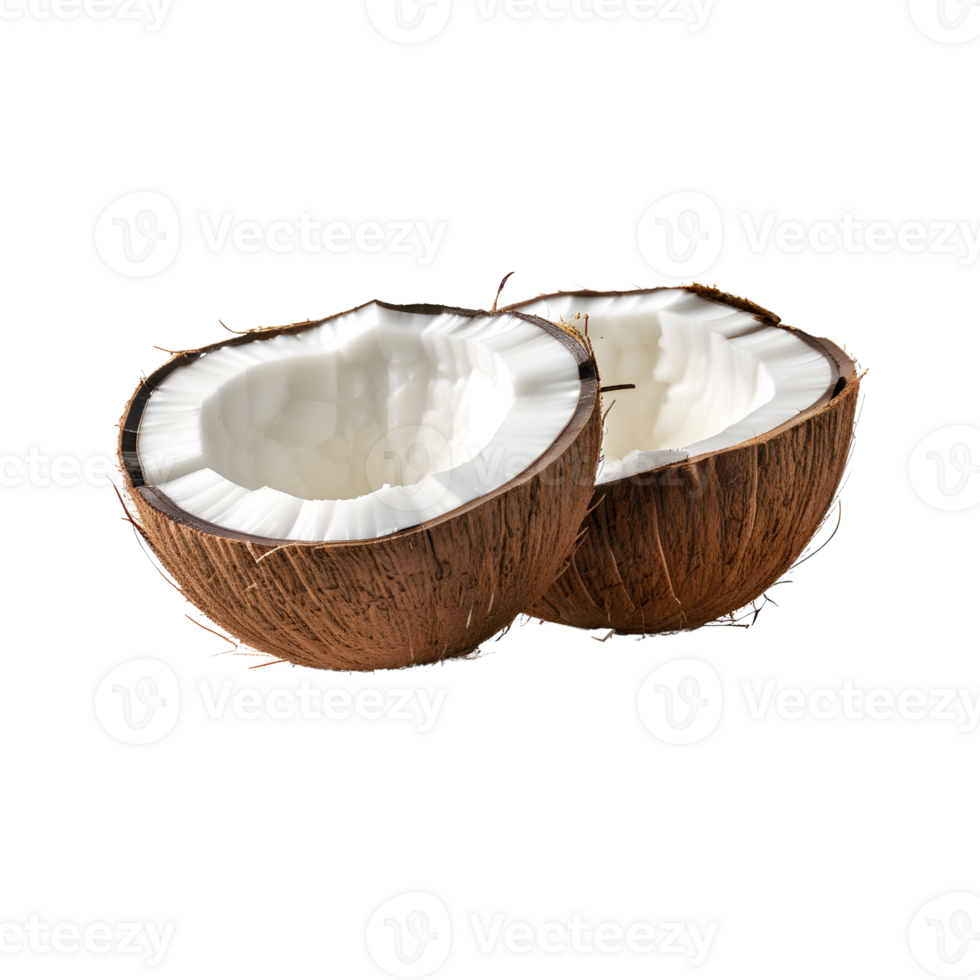 AI generated A Coconut pieces isolated png