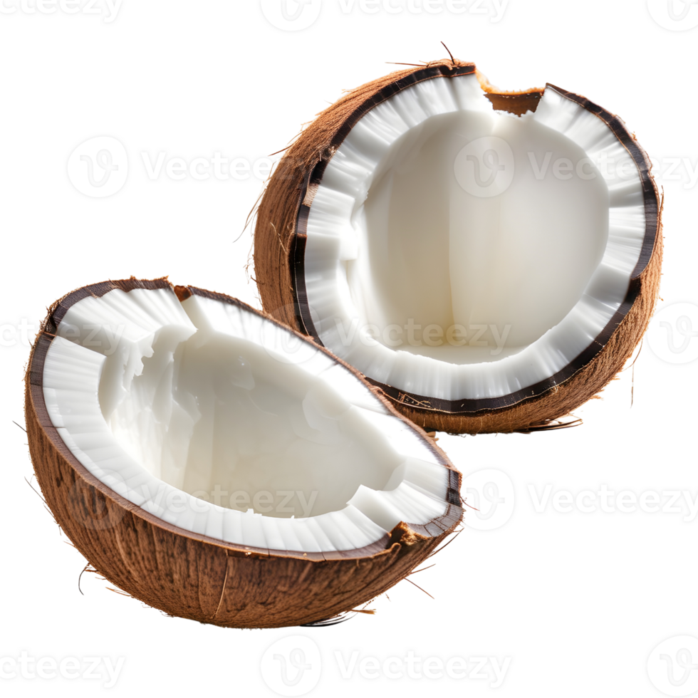 AI generated A Coconut pieces isolated png