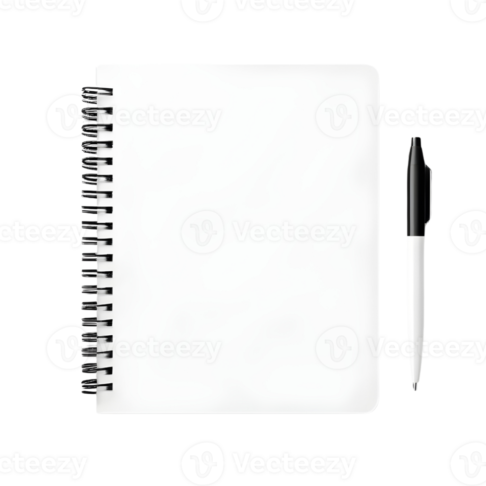 AI generated White Small Ringbinder Notepad Cover isolated png