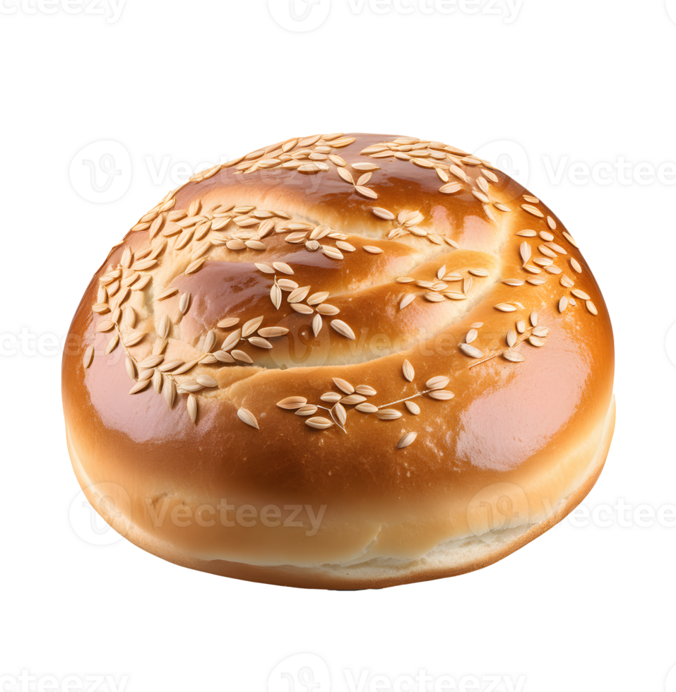 AI generated Fresh baked wheat bun isolated png