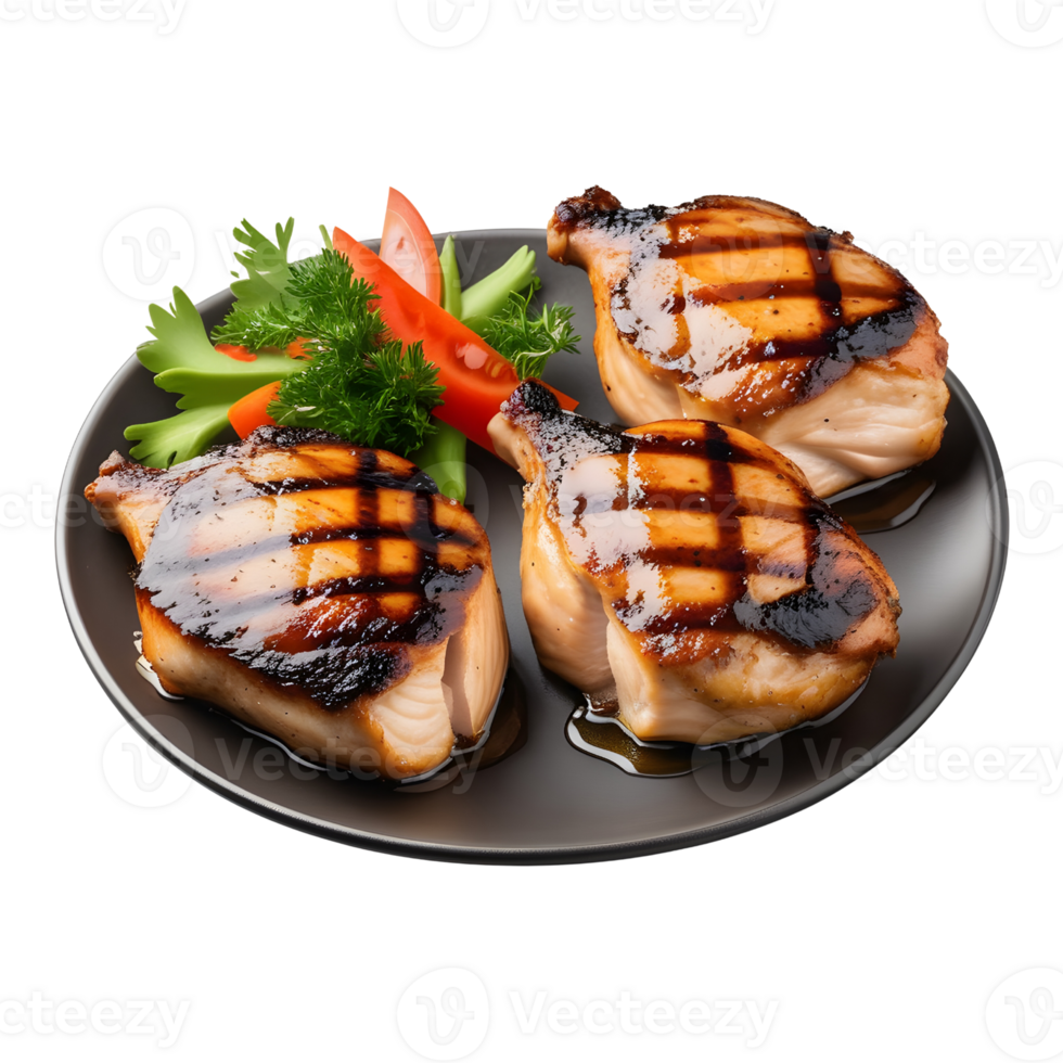 AI generated Grilled chicken thighs isolated png