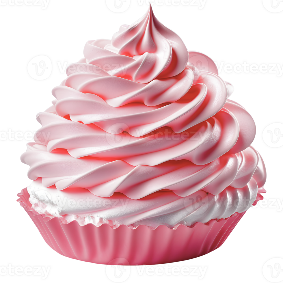 AI generated pink cupcake isolated png