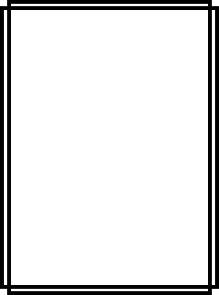 Corner border frame black line Art elegant ornament decorative page frame simple proportion vertical template vector