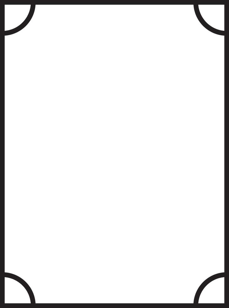 Corner border frame black line Art elegant ornament decorative page frame simple proportion vertical template vector
