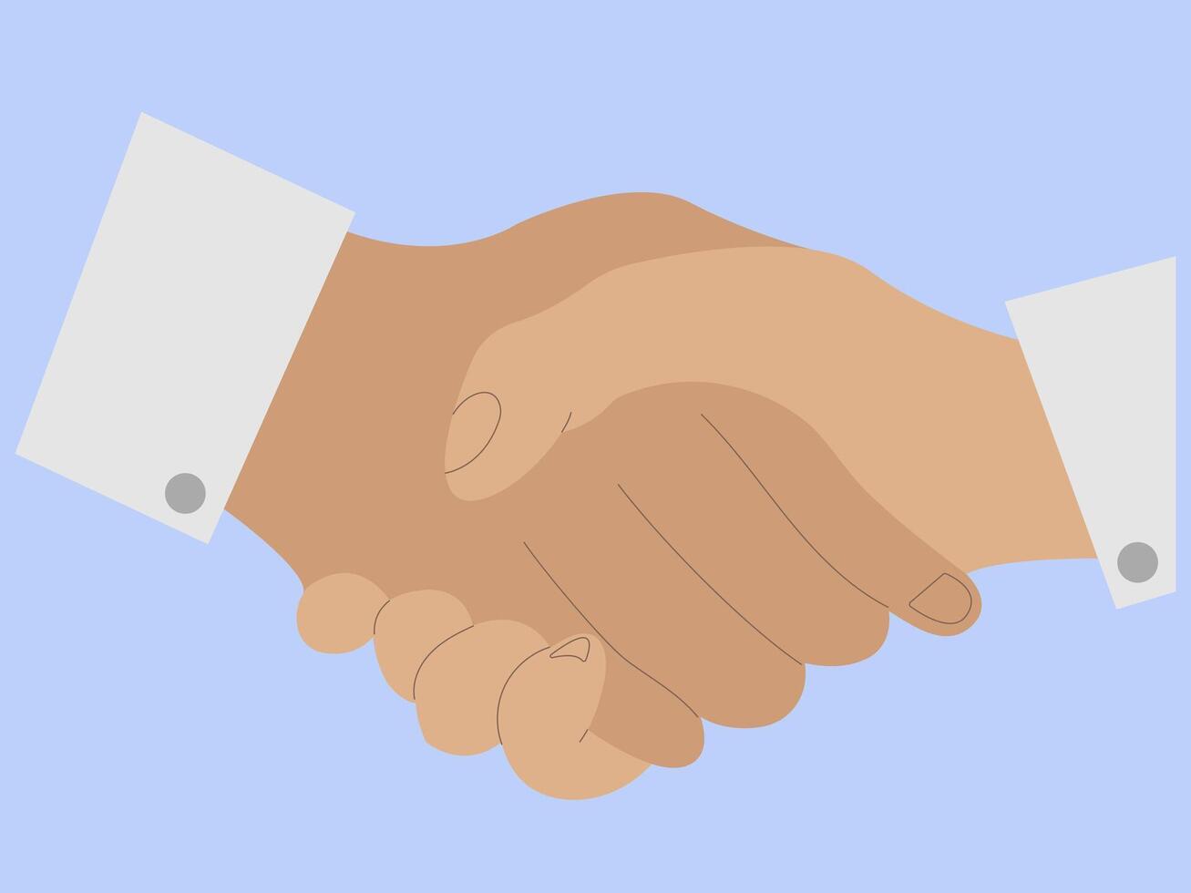 Business Agreement or Accepting a business deal concept, Handshake between customers or at interviews, Cartoon style illustration vector