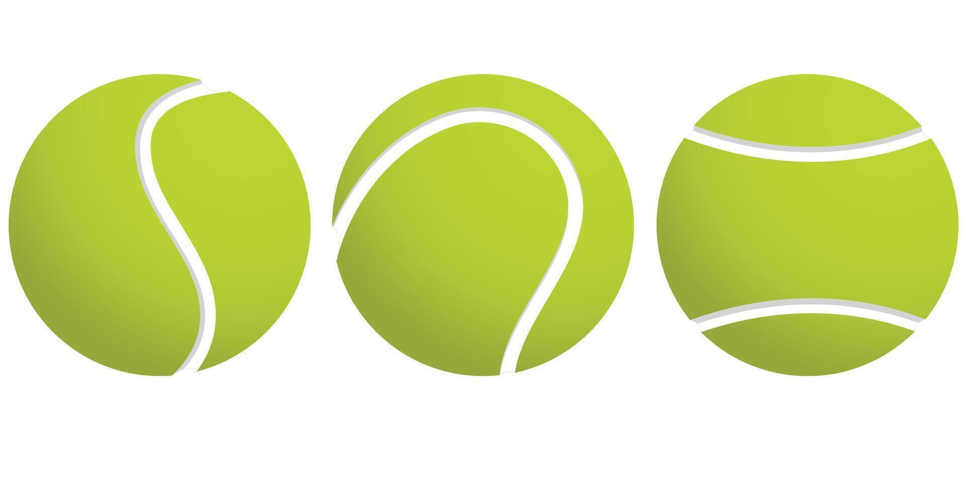 Set of tennis ball icons from different angles vector